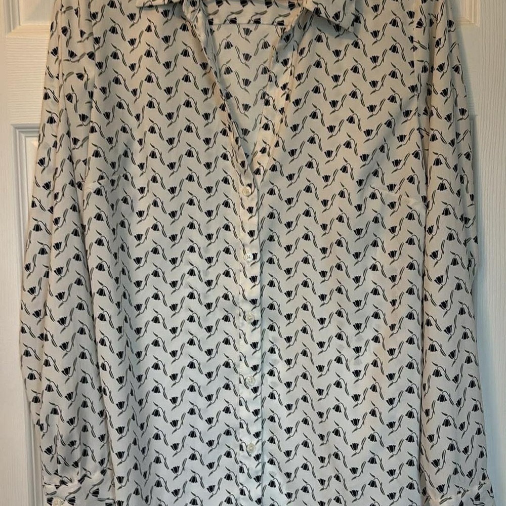 Ann Taylor Patterned Button Down Shirt - image 1